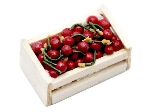 Puppenhaus Box Kiste Mit Kirschen Markt Stand Händler Geschäft Laden Zubehör