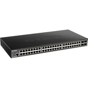 D-Link DGS-1250 Rackmount Gigabit Smart Switch 48x RJ-45 4x SFP+ - Rackmount Switch mit hoher Kapazität von 128 Gb/s und optimierter Paket-Weiterleitungsrate für leistungsstarke Netzwerkverbindungen.
