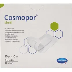 COSMOPOR STERIL 10X10 CM 25 St - Arzneimittel: Der selbstklebende Wundverband mit Micro-Netz verhindert Verkleben und sorgt für schnelle Sekretableitung, ideal für postoperative Wundversorgung und empfindliche Haut.