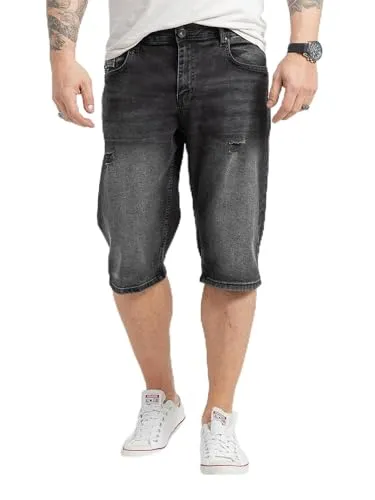 Rock Creek Herren Jeansshorts - Dunkelgrau W33 - Herren-Shorts aus Baumwolle mit Stretch-Anteil für maximalen Komfort. Sportlicher Regular Fit und klassischer Used Look machen sie ideal für den Sommer.