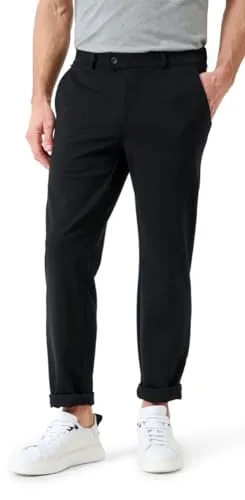 Eurex by Brax Herren Thilo Jersey Chino Hose, Black, 42W / 32L - Wanderhose im Regular Fit mit hochwertigem Viskose-Mix, ideal für aktive Outdoor-Aktivitäten dank dynamischem Stretch-Dehnbund.