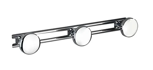 WENKO Hakenleiste Basic mit 3 Haken Edelstahl - Garderobenleiste, Wandhaken, Edelstahl rostfrei, 42.5 x 6.5 x 6.5 cm, Glänzend