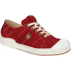 Eject PUZZLE Herren Schnürschuhe Rot 44 EU - Sportliche Halbschuhe in dunkelrot mit orangefarbenen Nähten. Aus hochwertigem Echtleder, mit bequemem Gummisohle und herausnehmbarem Fußbett – ideal für den täglichen Einsatz.