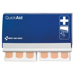 FIRST AID ONLY Pflasterspender QuickAid P-44002 00 blau - Praktischer Pflasterspender aus Kunststoff mit 90 Strips: 45 wasserfest und 45 elastisch – ideal für schnelle Erste Hilfe.