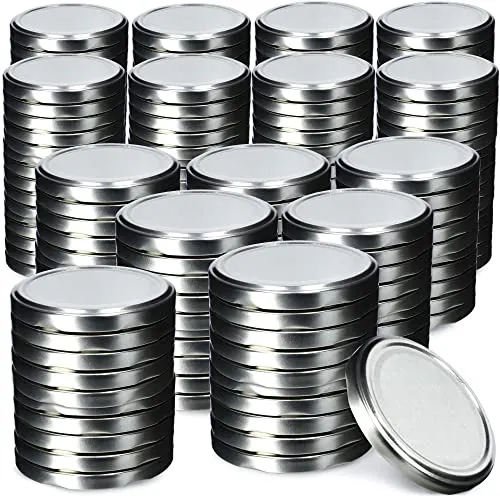 KADAX Schraubdeckel fi82 mm, Twist-Off-Deckel Set aus Metall, Ersatzdeckel für Einmachgläser, Deckel mit 6 Einrastzähnen für Sturzgläser und Einmachgläser (Silber, 200 Stück)