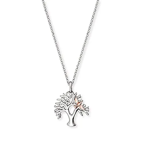 Engelsrufer Damen Halskette mit Lebensbaum Anhänger - Ketten für Damen - Wunderschöne Halskette aus Sterling Silber mit einem filigranen Lebensbaum, der Frieden symbolisiert. Verstellbar in drei Längen und nickelfrei, ideal für Allergiker.
