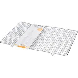 BIRKMANN Auskühlgitter 32 x 45 cm - Praktisches Auskühlgitter aus rostfreiem Metall für gleichmäßiges Abkühlen von Kuchen und Brot, hitzebeständig bis 220 °C und ideal für die Küche.