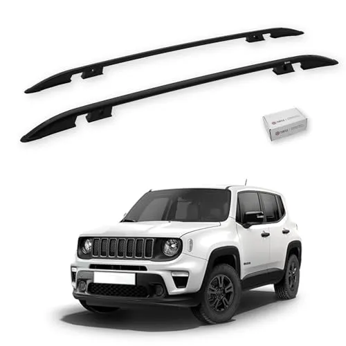 TURTLE Dachreling für Jeep Renegade (Bu) 2015-2024 | SCHWARZ - Präzise gefertigte Dachreling für Jeep Renegade, ideal für den Transport von Gepäck und Outdoor-Ausrüstung. Hergestellt aus hochwertigem Aluminium, sorgt für eine stilvolle Optik und reduziert den Luftwiderstand.