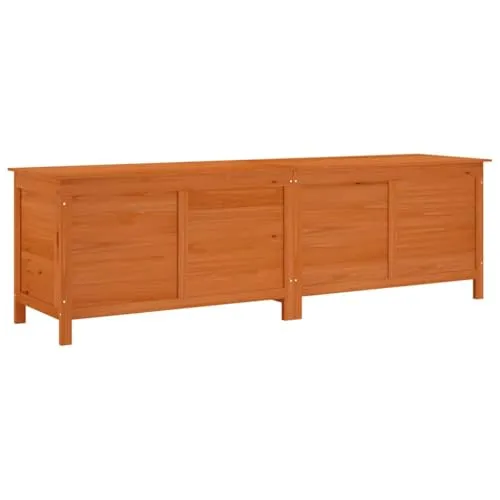 vidaXL Gartentruhe aus massivem Tannenholz - Auflagenbox aus robustem Tannenholz mit viel Stauraum und belüftetem Boden für optimale Aufbewahrung von Kissen und Spielzeug im Außenbereich.