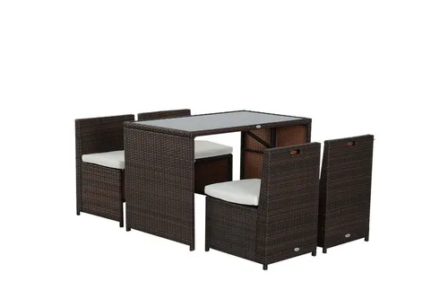 Outsunny Gartenmöbel Set aus Stahl und PE Polyrattan von Outsunny