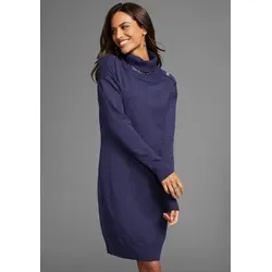 Laura Scott Strickkleid mit Rollkragen und Zierknöpfen in lila von Laura Scott