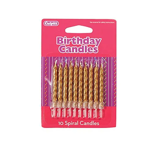 Kuchen Kerzen Gold Spirale 10 Stück Mit Halter