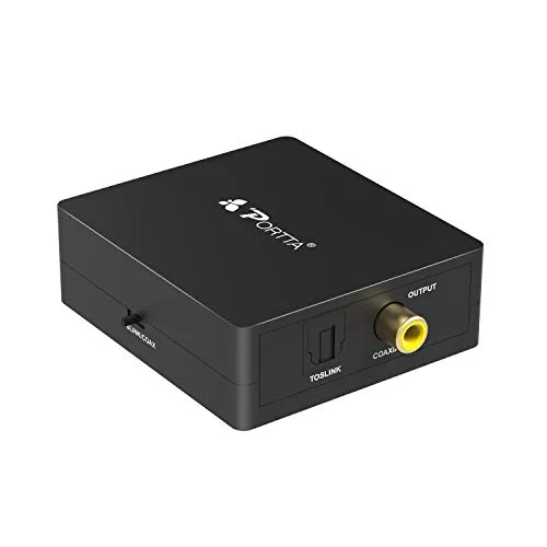 Portta Optical TOSLINK zu Koax OR Coaxia Audio Converter Digital Bidirektional Konverter 2-Way SPDIF Optical zu Coaxial OR Coax auf Toslink Adapter for DVD-Player Speaker Headphone