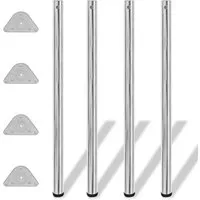 vidaXL höhenverstellbare Tischbeine Chrom 1100 mm - Set mit 4 Beinen - Tischbeine aus robustem Eisen, ideal für Tische und Arbeitsflächen. Mit verstellbaren Schraubfüßen für Höhenausgleich und einfacher Montage. Perfekt für jede Umgebung.
