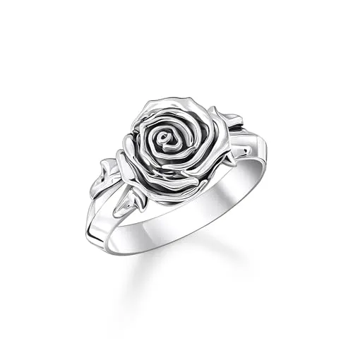 THOMAS SABO Ring Mitternachtsrose, Größe 58 von THOMAS SABO