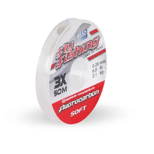 ASSO Vorfach Fluorocarbon Angelschnur - Soft 50m 0,10mm 0,27€/1m