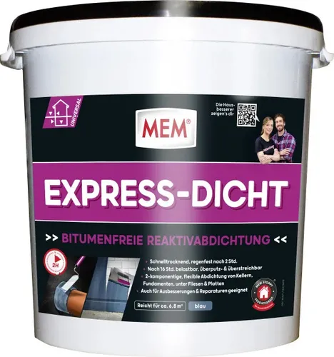 MEM Express-Dicht 25 kg - Hochleistungs-Dichtmaterial - Dichtmaterialien, ideale Lösung für schnelle und dauerhafte Abdichtungen, schützt zuverlässig vor Feuchtigkeit und Wasser