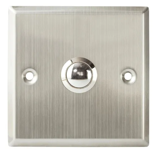 Produktbild Blanko Edelstahl Klingelblende 86 x 86 mit Taster, Klingel mit Klingelknopf