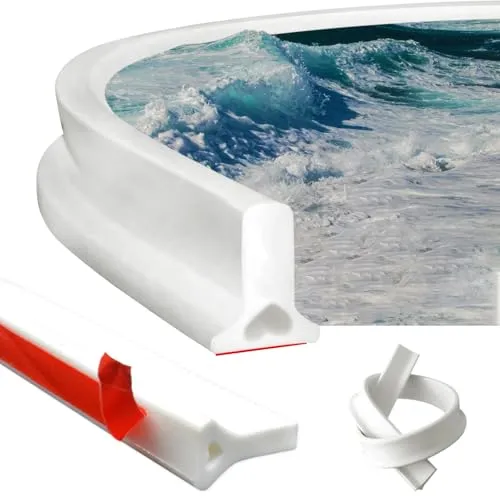 Lvjkes Schwallschutzleiste dusche, 1M Kieselerde Duschtürdichtung, Mit Selbstklebend Dichtungsstreifen zur Nass- und Trockentrennung für Duschabtrennungen, Badewannen (Weiße)