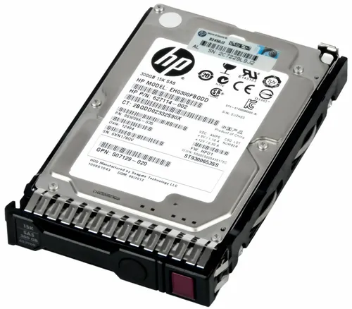 HP EH0300FBQDD 300GB SAS Festplatte - Interne 2,5 Zoll Festplatte mit 15000 U/min für hohe Leistung, Hot Swap-fähig und ideal für Serveranwendungen.