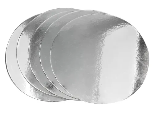 St. Tortenplatte 28 cm Cake Board Tortenunterlage 2,5 mm Rund silber Plates 5