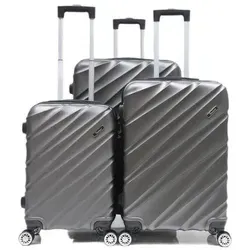 Cheffinger Kofferset 3 tlg Hartschale Trolley Set - Trolley-Sets: Hochwertiges Hartschalen Kofferset, robust und stoßfest, mit 4 leisen Doppelrollen und Zahlenschloss für erhöhte Sicherheit. Stapelbar und in verschiedenen Größen erhältlich.