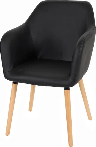 MCW Esszimmerstuhl Vaasa T381 - Stilvoller Kunstlederstuhl mit Hellen Beinen - Polsterstühle im skandinavischen Retro-Design, bequeme Sitzpolsterung und einfache Montage für ein gemütliches Zuhause.