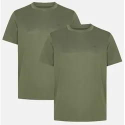 SUSTAIN SPORT T-SHIRT - 2-Pack - Olivgrün - L - Nachhaltige Herren-T-Shirts aus recycelten Materialien mit seitlichen Mesh-Einsätzen für optimale Belüftung. Ideal für Training und Freizeit, entwickelt in Zusammenarbeit mit Olympischen Athleten. OEKO-TEX® zertifiziert.