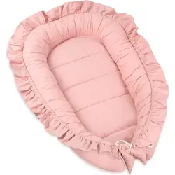 PIMKO Rosa Babynest mit Rüschen – Kuschelnest für Neugeborene