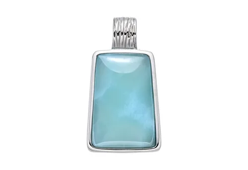 Cavill Kettenanhänger Larimar Anhänger 11,25 ct, 925 Silber, blauer Rechteck-Cabochon (1-tlg)