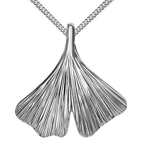 Kettenanhänger Ginkgo-Blatt Sterling-silber für Damen Mit Kette 36 cm