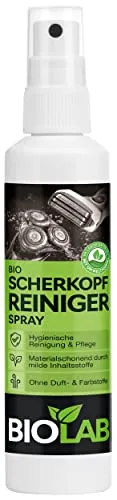 BIOLAB Bio Scherkopfreiniger Spray (100ml) Scherkopf Reinigungsspray zur Reinigung von Rasierer und Haarschneidemaschine - Clipper Spray