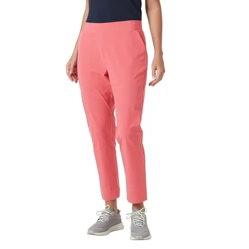 Helly Hansen W Thalia Pant 2.0 - washed red (137) M - Damen Outdoor- und Wanderhosen, nachhaltig aus recycelten Oceanbound-Materialien, ideal für Alltag und Outdoor-Aktivitäten mit elastischer Taille und modernem Look.