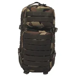 MFH US-Angriffsrucksack Woodland 30L - Funktioneller Rucksack für Touren und Alltag, 30L Volumen, mit ergonomischen, gepolsterten Gurten und vielen Fächern für optimale Organisation.