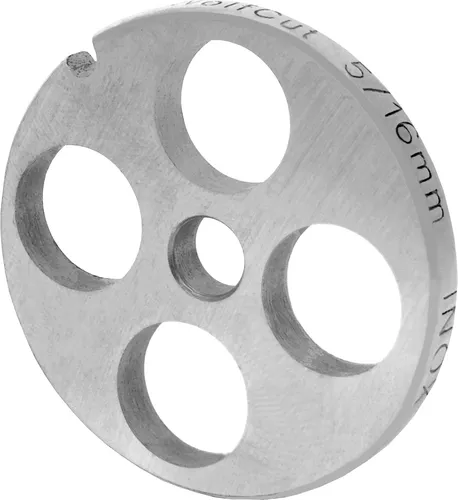 WOLFCUT Fleischwolfscheibe Größe 5 aus Inox Stahl - Hochwertige Fleischwolfscheibe aus rosthemmendem INOX-Stahl, Durchmesser 53 mm, für zahlreiche Küchenmaschinen geeignet. Ideal für den professionellen Einsatz und einfache Reinigung.