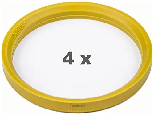 Zentrierringe 76.0 auf 66.1 gelb/yellow 4 x