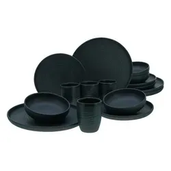 Creatable Kombiservice Anthrazit, 16-teilig - Elegantes 16-teiliges Geschirrset in Anthrazit aus Keramik, ideal für stilvolle Essenspräsentation und besondere Anlässe.