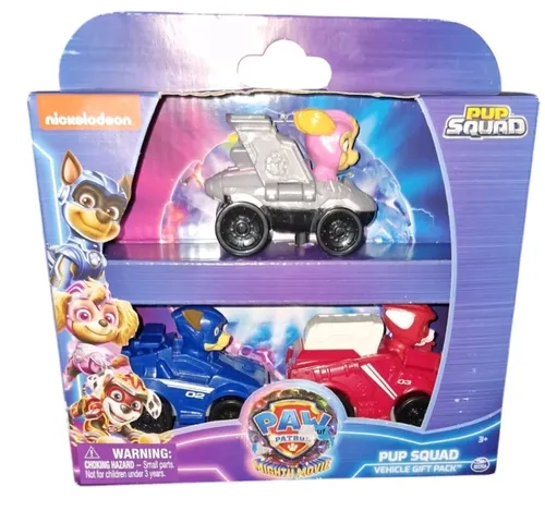 Paw Patrol The Movie 2 Set mit 3 Mini-Fahrzeugen Hundefiguren Cars