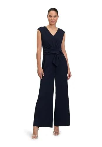 Vera Mont Damen Jumpsuit mit weitem Bein 36, Night Sky - Eleganter Jumpsuit für Damen, aus hochwertigem Kreppmaterial, bietet optimalen Tragekomfort für besondere Anlässe.