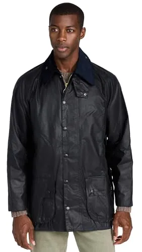 Barbour Herren Beaufort Wax Jacket - Navy, XX-Large - Funktionsjacke mit Windblende und Sturmklappe, aus hochwertiger Baumwolle mit Tartan-Innenfutter, ideal für wechselhaftes Wetter.