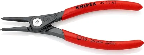 Knipex-Werk Präzisions-Sicherungszange 49 11 A1 SB - Zangen mit hoch belastbaren Spitzen für bis zu 10-fach höhere Standzeit, ideal für präzises Arbeiten und optimale Zugänglichkeit zu Werkstücken.