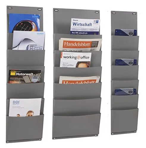 Eichner Werkstattplaner 9089-00003, Wandsortierer für 6 x A5 - Wandprospekthalter aus pflegeleichtem Kunststoff, ideal für Ordnung und Überblick in Werkstatt oder Büro. Mit 6 Fächern für DIN A5, inklusive Montagematerial.