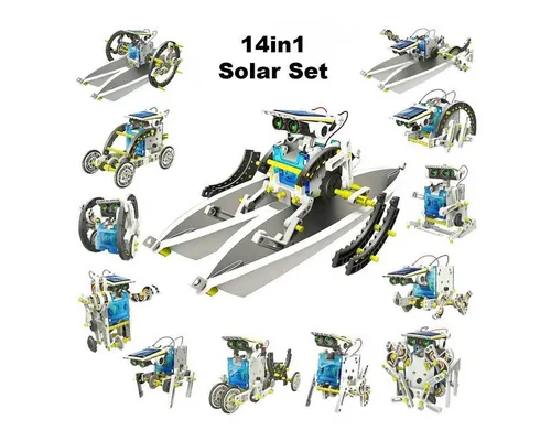 efaso Lernspielzeug Solar Roboter Set 14 in 1- Solar Lernspielzeug