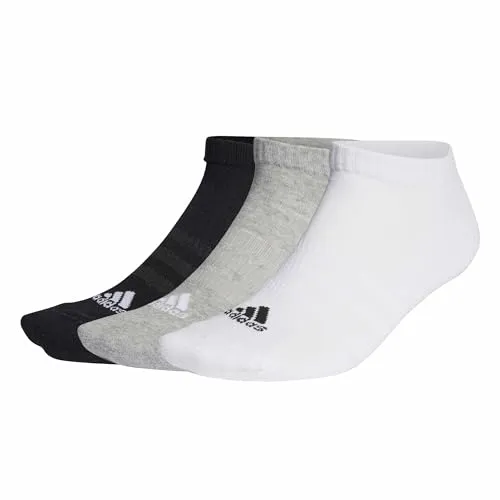 adidas Unisex Kinder Cushioned Low-Cut Socks 3 Pairs, Medium Grey Heather/White/Black, 5-6 Years