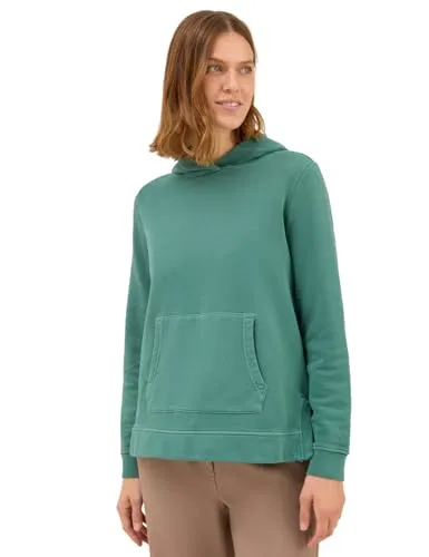 Sweatshirt CECIL Damen M, jewel grün - Stylisches Sweatshirt für Damen aus 100% Baumwolle mit lässigem Garment Dye Look. Ideal für entspannte Freizeit-Outfits dank Kängurutasche und elastischen Bündchen.