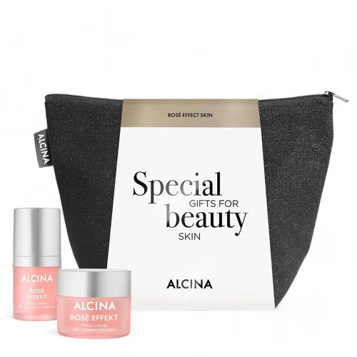 ALCINA Geschenkset Rosé Effekt Haut - Hautpflegeset für reife, anspruchsvolle Haut mit Tagescreme und Augencreme. Verleiht einen frischen, rosigen Teint und kaschiert effektiv Augenschatten.