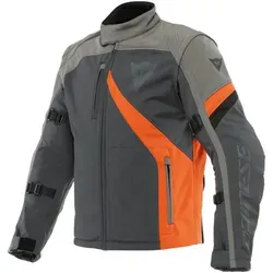 Dainese Ranch Tex Motorrad Textiljacke – Größe 52, schwarz-grau-orange - Motorradjacke aus weichem Stoff mit abnehmbaren Ärmeln, ideal für flexible Einsatzmöglichkeiten und optimalen Komfort beim Fahren.