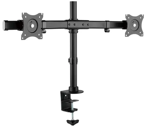 RICOO Monitor Tischhalterung TS7811 für 2 Monitore - Höhenverstellbare Monitor-Halterung für 2 Monitore bis 27 Zoll, neigbar und schwenkbar für ergonomisches Arbeiten im Home Office oder Büro.