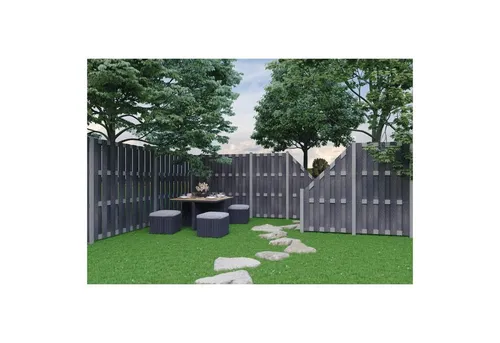 Tetzner & Jentzsch Gartenzaun JINAN-Serie anthrazit / WPC Sichtschutzzaun