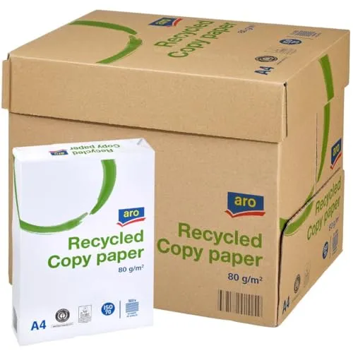aro DIN A4 Recycling-Kopierpapier, 80 g/m², 5 x 500 Blatt in grau von ARO